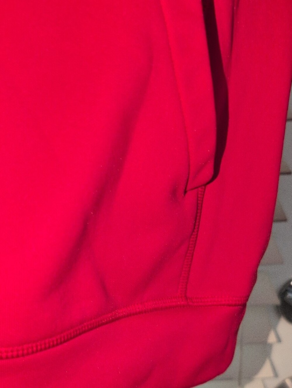 adidas Girls Red Hoodie with Gray Logo , Sleeves And Hoodie - Picture 5 of 13